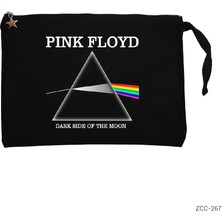 Pink Floyd Dark Side Siyah Clutch Astarlı Cüzdan / El Çantası
