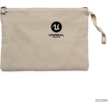 Unreal Engine Logo Krem Clutch Astarlı Cüzdan / El Çantası