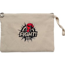 Boxing Fight Mma Krem Clutch Astarlı Cüzdan / El Çantası