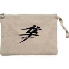 Hayabusa Logo Text Krem Clutch Astarlı Cüzdan / El Çantası