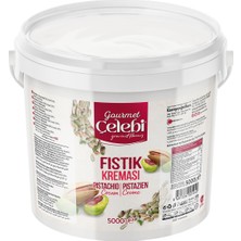 Gourmet Çelebi Antep Fıstık Kreması 5 Kg - Pastanelik Sürülebilir Fıstık Kreması Kova