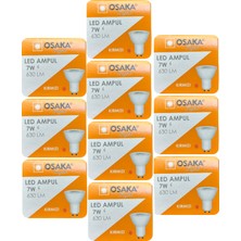 (10 Adet) Osaka 7W Kırmızı Işık GU10 Duylu Led Çanak Ampul