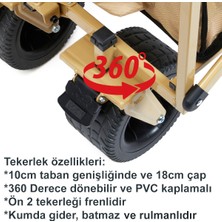 Moniev Kamp Arabası Katlanır Taşıma Arabası Büyük Boy Vagon Tip Alışveriş El Arabası Geniş Tekerlekli