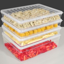 4'lü Derin ve Sığ Mikrodalga Uyumlu Saklama Kabı Seti - Şeffaf Kapak Mutfak Organizer Düzenleyici Xl