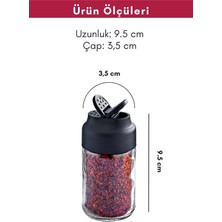 Grimor Life 12'li Çift Kapaklı Cam Baharatlık Seti - Tuzluk Biberlik Baharatlık Takımı