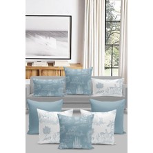 Filamente 8 Li Kırlent Kılıf Seti Toile De Jouy Style