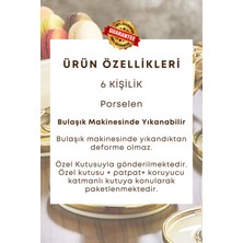 Grimor Life Altın Yaldızlı 6 Kişilik Porselen Fincan Seti 12 Parça Türk Kahvesi Takımı Kahve Fincanı 100 ml