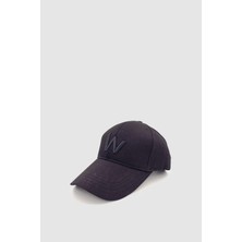 W Nakışlı Ayarlanabilir Unisex Spor, Günlük ve Outdoor Şapka / Kep Siyah