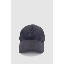 W Nakışlı Ayarlanabilir Unisex Spor, Günlük ve Outdoor Şapka / Kep Siyah