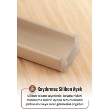 Ironika Kaymaz Ayaklı Dekoratif Iç Içe Geçebilen Plastik Tabure Mutfak Bahçe Taburesi 6 Adet Latte