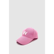 W Nakışlı Ayarlanabilir Unisex Spor, Günlük ve Outdoor Şapka / Kep Pembe
