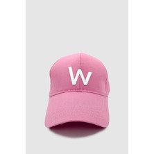 W Nakışlı Ayarlanabilir Unisex Spor, Günlük ve Outdoor Şapka / Kep Pembe