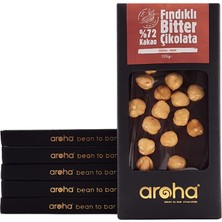 Aroha Altılı Avantaj Paket. %72 Kakao Fındıklı Bitter Çikolata 100 g x 6 Adet