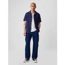 Gap Erkek Koyu Mavi Ripstop Kargo Pantolon