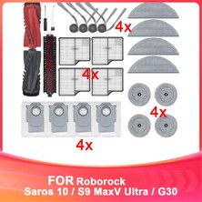 Keioug Roborock Saros 10/roborock S9 Maxv Ultra Vakum Parçaları Için Uyumlu Ana Silindir Yan Fırça Filtre Paspas Bezi Toz Torbası (Yurt Dışından)