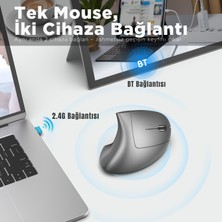 T22 Ergonomik Oyuncu Mouse 2400 Dpı 600 Mah Batarya 2 Modlu Bt + 2.4g