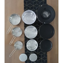 Çelik Karıştırma Kabı Kaçerola Saklama Kabı Set 18 Parça