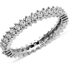 Tek Sıra Zirkon Taş Işlemeli Tamtur Model Yüzük