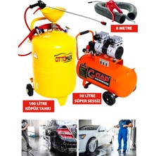 Ottomaxpro Oto Yıkamacılara ve Galericilere Özel Set 100 Litre Köpük Tankı 50 Litre Sessiz Kompresör