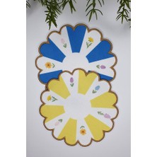 Nostalgia Çiçek Şeklinde Dekoratif Tasarım Nakış Kenar Kumaş Kokteyl Peçetesi 2 Adet