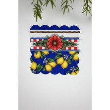 Felicita Limon ve Çizgi Tasarımlı Lazer Kesim Kumaş Kokteyl Peçetesi 1 Adet