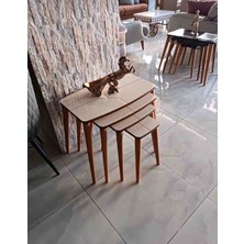 Zeylin Ticaret 4'lü Labirent Model Krem Zigon Sehpa