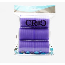 Croc 1203 Cırtlı Sünger Bigudi Mor 6lı Çap 5cm + 12'li Alüminyum Saç Pensi