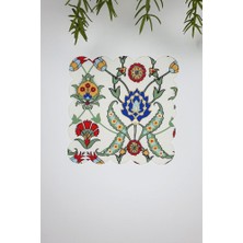 Iznik Çini Desenli Lazer Kesim Kumaş Kokteyl Peçetesi 1 Adet