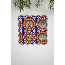 Baci Sicily Italyan Tarzı Geometrik Tasarımlı Nakış Kenar Kokteyl Peçetesi 1 Adet