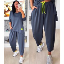 Arben Boutique Kadın Iki Iplik Viskon Pamuk Kumaş Arma Detaylı Ikili Takım