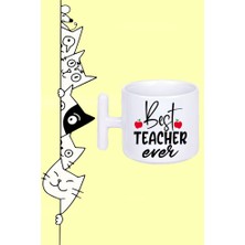 
best Teacher Ever Gelmiş Geçmiş En Iyi Öğretmen Tasarım Baskılı Beyaz T Sap Kupa Bardak
