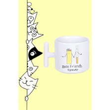 Sigara Çakmak En Iyi Arkadaşlar Best Frıends Forever Tasarım Baskılı Beyaz T Sap Kupa Bardak