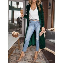 Arben Boutique Kadın Uzun Kollu Önü Açık Kolları Uzun Midi Ceket