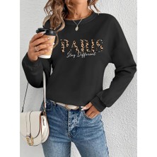 Arben Boutique Kadın Uzun Kollu Bisiklet Yaka Desenli Viskon Iki Iplik Bluz