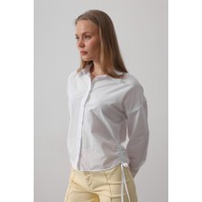 Arben Boutique Yanları Bağlamalı Basic Gömlek - Beyaz