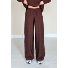 Arben Boutique Kahverengi Alice Gömlek ve Bol Kesim Pantolon Takım