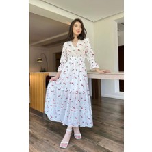 Arben Boutique Kırmızı Gipeli Vual Elbise