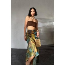 Arben Boutique Desenli Baskılı Lastikli Etek
