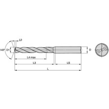 Kennametal B977A06600 Karbür Matkap Ucu 6,6mm 5xd KC7315