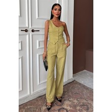Arben Boutique Tek Omuz Büstiyer Plazzo Pantolon Viscon Takım 10159