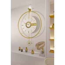 Timelles Elit Three-Büyük BOY(50 x 75 cm )-(PİLLİ LED Sistemi) , Modern Dekoratif Metal Duvar Saati