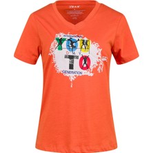 2AS Alone Baskılı V Yaka Kadın T-Shirt 403