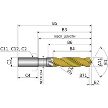 Kennametal B211F11500HP Karbür Matkap Ucu 11.5mm KCM15