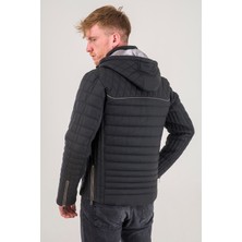 Ata Leather A-501 Erkek Hakiki Deri Şişme Mont Siyah Tafta