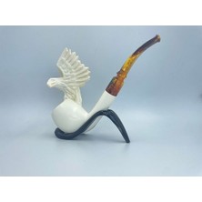 Golden Eagle Lületaşı Pipo – El Yapımı, Koleksiyonluk, Doğal Taş, Filtreli, Özgün Tasarım