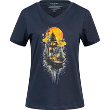 2AS Alone Baskılı V Yaka Kadın T-Shirt 413