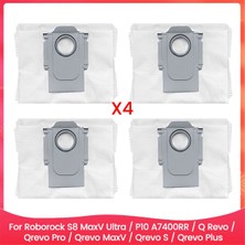 Bireaom Roborock S8 Maxv ULTRA/P10 A7400RR/Q Revo/qrevo Pro/qrevo Maxv/qrevo S/qrevo Plus Için 4 Adet Toz Torbası Parçaları Değiştirin (Yurt Dışından)