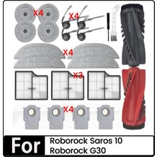 Bireaom Roborock Saros 10/G30 Elektrikli Süpürge Için 23 Adet Yedek Parça Çift Ana Fırça Paspas Pedi Hepa Filtre Toz Torbası Yan Fırça (Yurt Dışından)