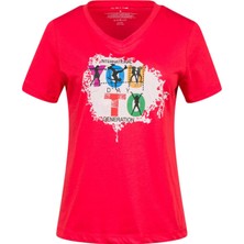 2AS Alone Baskılı V Yaka Kadın T-Shirt 403