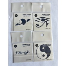 Airbrush Tattoo Mistik 4 Adet Birden Minimal 3 Hafta Kalıcı Geçici Dövme Seti